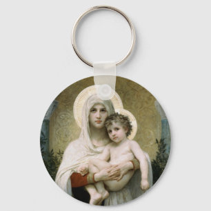 Die Madonna der Rose von Bouguereau (1903) Schlüsselanhänger
