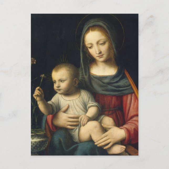 Die Madonna mit der Narbe, Bernardino Luini Postkarte (Vorderseite)