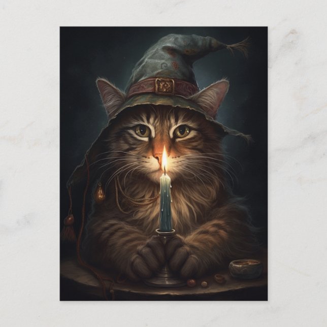Die Magick Cat Postkarte (Vorderseite)