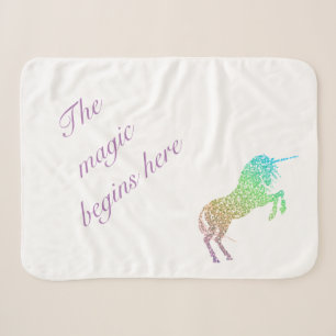 Die Magie beginnt hier Einhorn Sherpadecke
