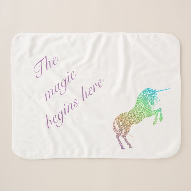 Die Magie beginnt hier Einhorn Sherpadecke (Vorderseite (Horizontal))