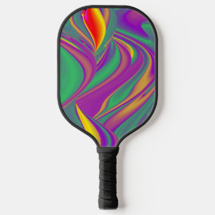 Die Magie der Farben Abstrakt 3D-Rainbowart Pickleball Schläger
