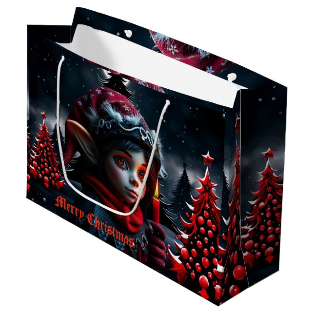 Die Magie der gotischen Elfen unter dem Vollmond Große Geschenktüte (Vorderseite Schrägansicht)