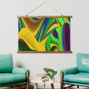 Die Magie des Sommers , Abstrakte 3D-Kunst Wandteppich Mit Holzrahmen