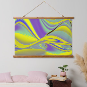Die Magie des Sommers , Abstrakte 3D-Kunst Wandteppich Mit Holzrahmen