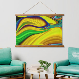 Die Magie des Sommers , Abstrakte 3D-Kunst Wandteppich Mit Holzrahmen