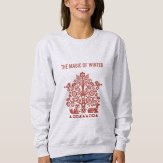 Die Magie des Winters Skandinavische Volkskunst Wa Sweatshirt