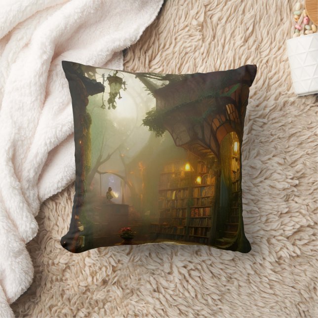 Die magische Buchhandlung Fantasy Art Kissen (Decke)