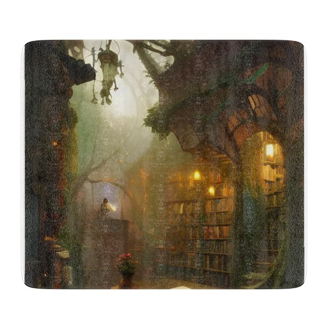 Die magische Buchhandlung Fantasy Art Schneidebrett (Vorderseite)