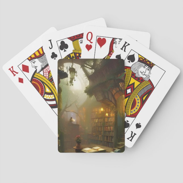 Die magische Buchhandlung Fantasy Art Spielkarten (Rückseite)