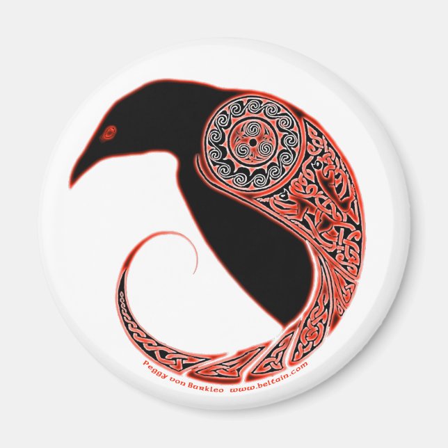 Die Magnete der Morrigan Raven Celtic Knüpfarbeit Magnet (Vorne)
