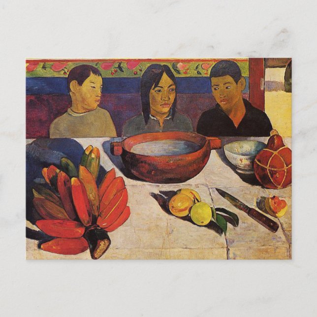 "Die Mahlzeit-" - Paul Gauguin-Postkarte Postkarte (Vorderseite)