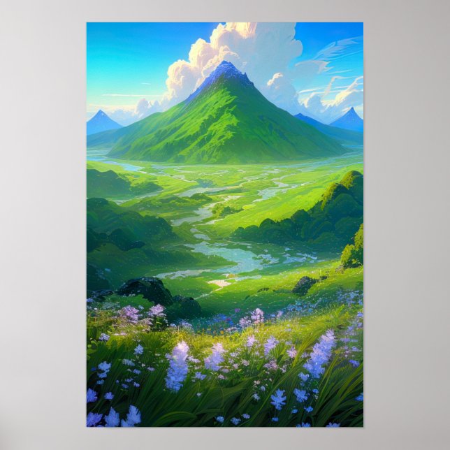 Die Majestät der Natur, der grüne Vulkan Poster (Vorne)
