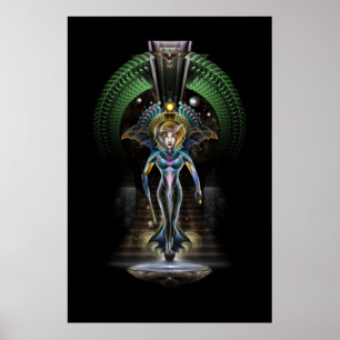 Die Majestät von Trilia Fraktal Fantasy Portrait B Poster