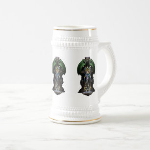 Die Majestät von Trilia Fraktal Fantasy Portrait Bierglas