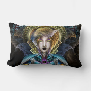 Die Majestät von Trilia Fraktal Fantasy Portrait Lendenkissen