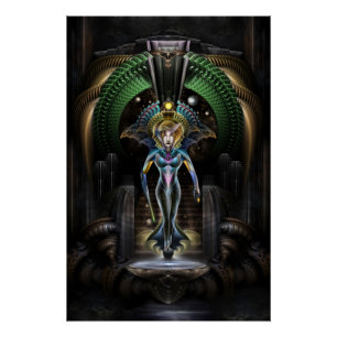 Die Majestät von Trilia Fraktal Fantasy Portrait Poster