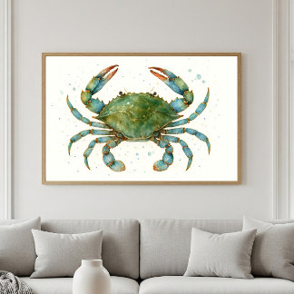 Die majestätische blaue Krabbe | Ocean Spirit Artw Poster