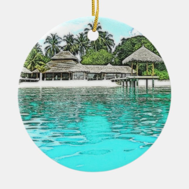 Die Malediven Südostasien Weihnachten Keramik Ornament (Vorne)