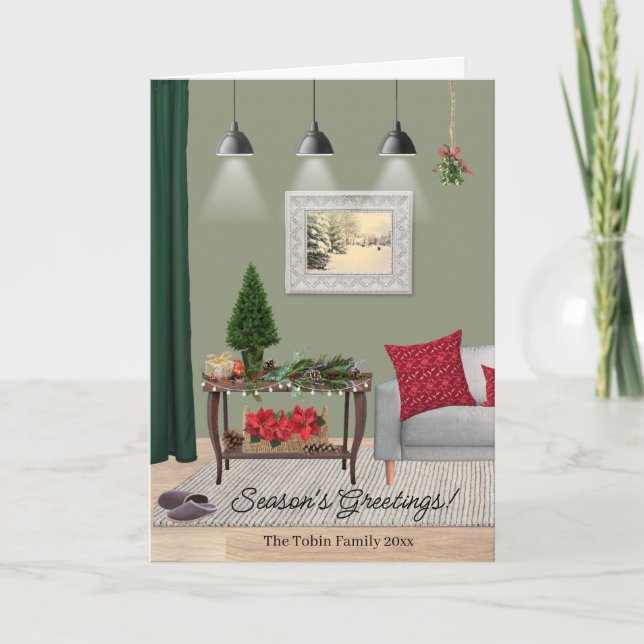 Die malerische Weihnachtslandschaft ist geklappt Karte (Vorderseite)