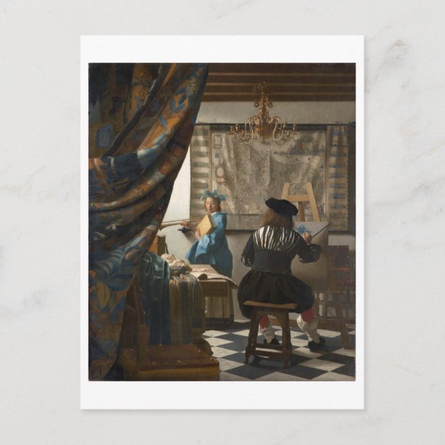 Die Malkunst von Johannes Vermeer Postkarte (Vorderseite)