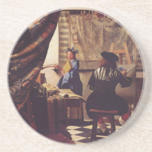Die Malkunst von Johannes Vermeer Sandstein Untersetzer