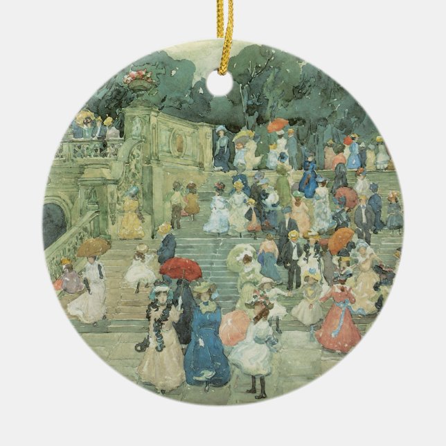 Die Mall, Central Park by Maurice Prendergast Keramik Ornament (Vorne)