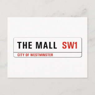 Die Mall, die Londoner Street Sign Postkarte