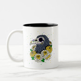 Die Mama & Crow Skull im November Zweifarbige Tasse