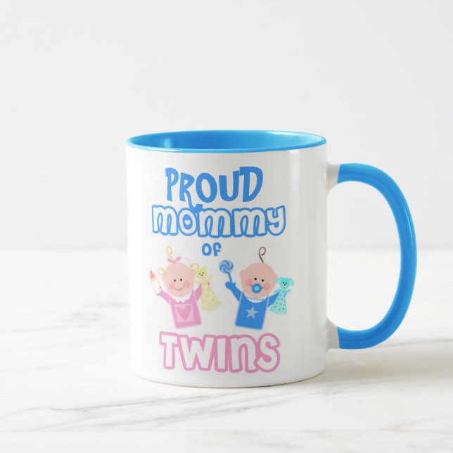 Die Mama-der Mutter des Zwillings Zwillings-Junge Tasse (Rechts)