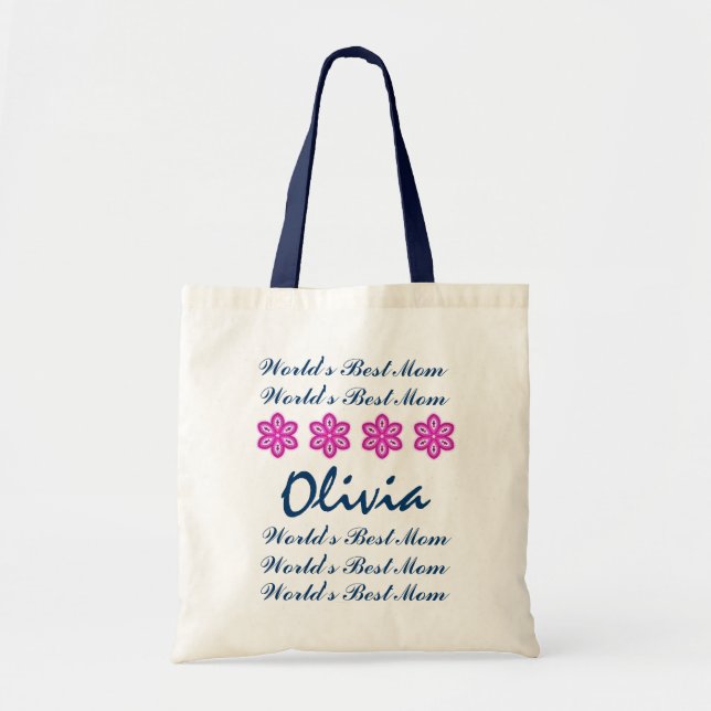 Die Mama-Name-Marine der Welt beste und rosa Tragetasche (Vorne)