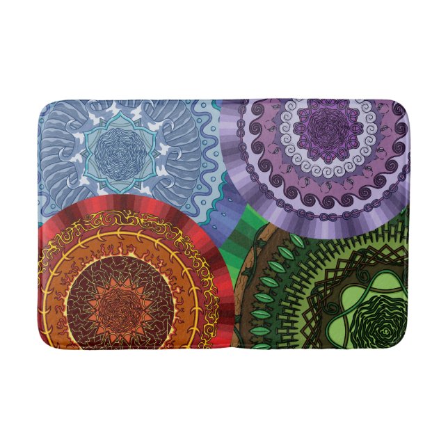 Die Mandalas der Elemente bath matt Badematte (Vorderseite)