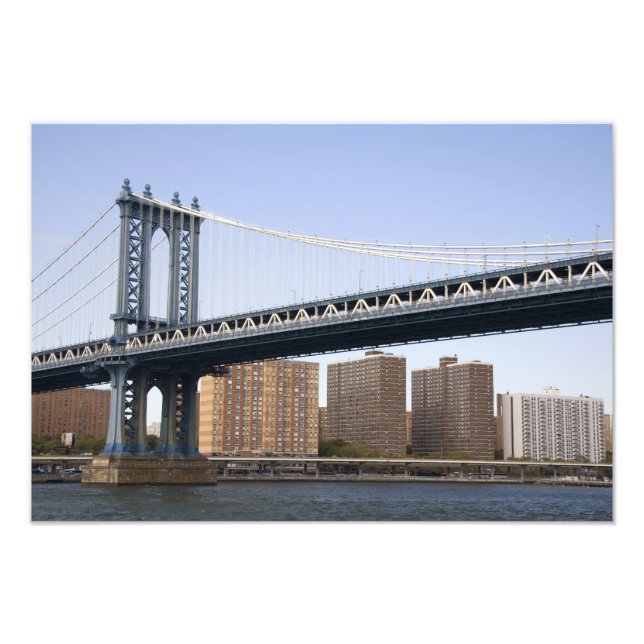 Die Manhattan-Brücke über den East River Fotodruck (Vorne)