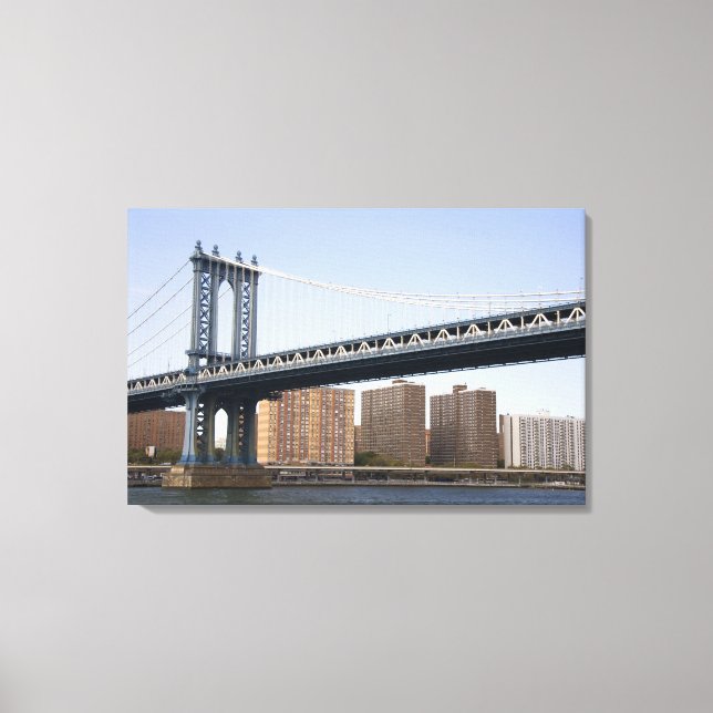 Die Manhattan-Brücke über den East River Leinwanddruck (Vorderseite)
