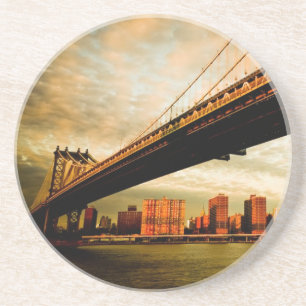 Die Manhattan-Brückenansicht von Brooklyn-Seite Getränkeuntersetzer