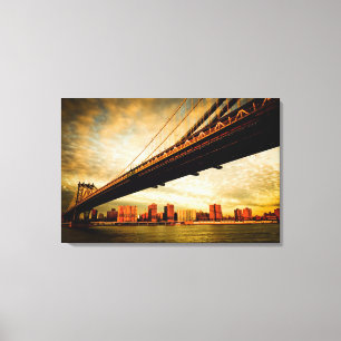 Die Manhattan-Brückenansicht von Brooklyn-Seite Leinwanddruck