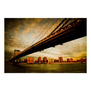 Die Manhattan-Brückenansicht von Brooklyn-Seite Poster