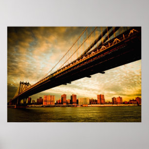 Die Manhattan-Brückenansicht von Brooklyn-Seite Poster