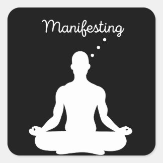 Die Manifestation der Meditation Visuell für posit Quadratischer Aufkleber