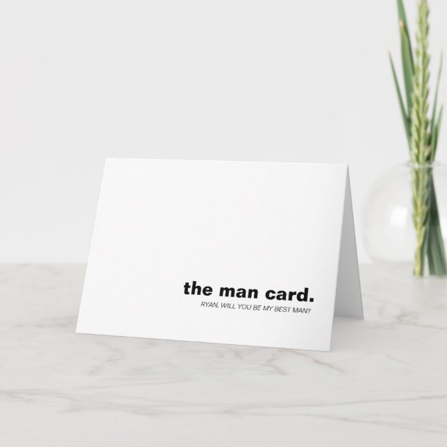 Die Mann-Karte wird mein Trauzeuge Hochzeitskarte  Karte (Vorderseite)