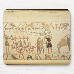 Die Männer, die einen Wagen ziehen, luden mit Wei Mousepad