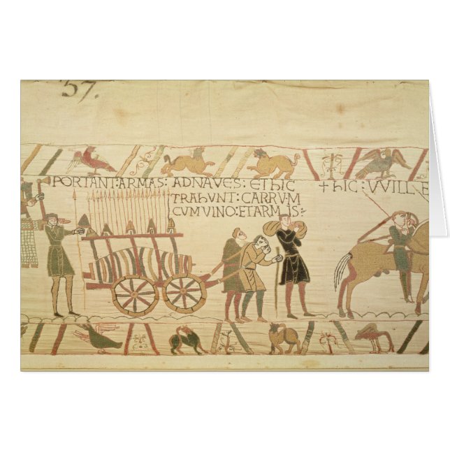 Die Männer, die einen Wagen ziehen, luden mit Wein (Vorderseite (Horizontal))