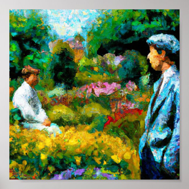 Die Männer im Garten Poster (Vorne)