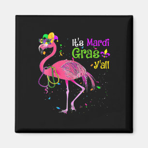 Die Mardi Gras Y'all Flamingo Kostüme Girls bemühe Magnet