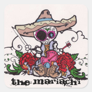 Die Mariachi Quadratischer Aufkleber