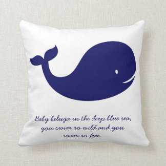 Die Marine-Blau-Ozean-Thema-Wal-Kissen des Jungen Kissen