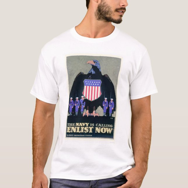 Die Marine nennt - tragen Sie jetzt ein (US02291A) T-Shirt (Vorderseite)