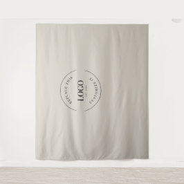 Die Markenbezeichnung "Beige Simple Custom Logo" Wandteppich