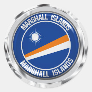 Die Marshallinseln-rundes Emblem Runder Aufkleber