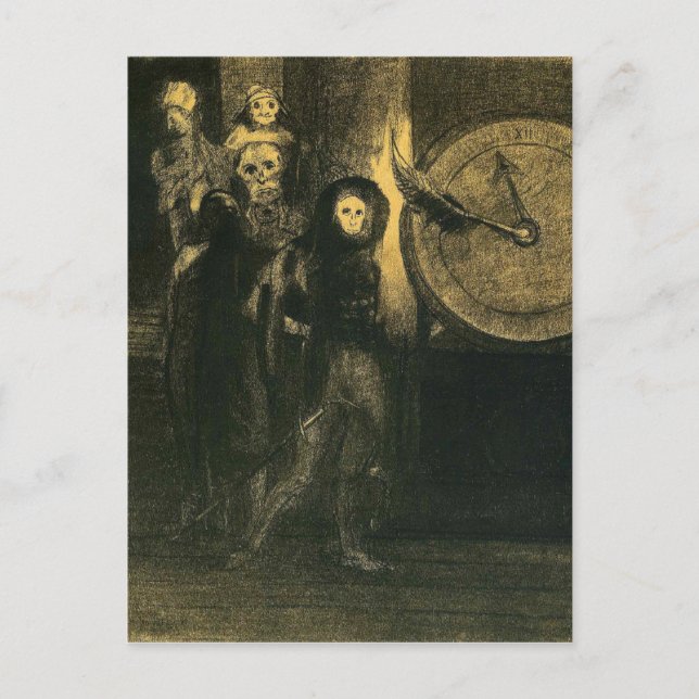 Die Maske des Roten Todes durch Odilon Redon Postkarte (Vorderseite)